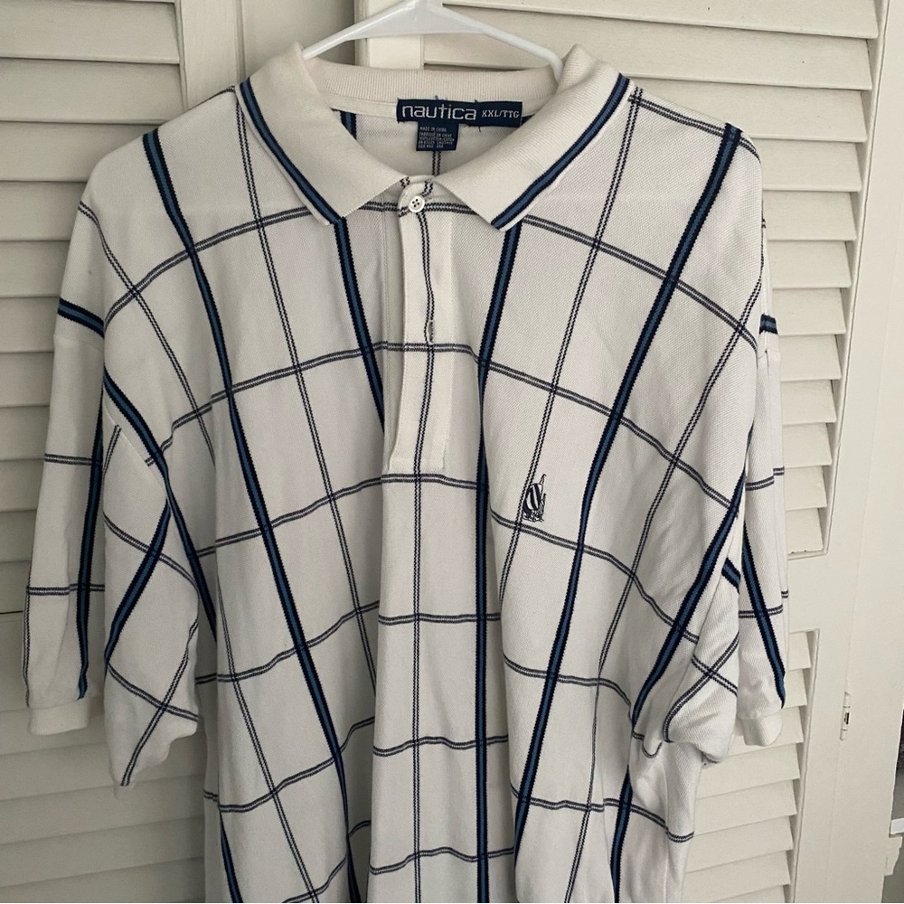 Nautica White and Blue  Polo XXL (Bundle with others to save!)